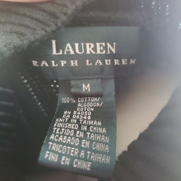 Cute army green cotton knit Lauren Ralph Lauren Button Up Turtle neck sweater M - Picture 8 of 13